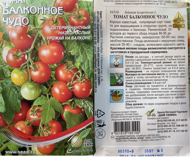 Фото семян помидоров сорта балконное чудо