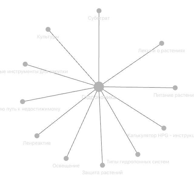Схема в Obsidian после объединения смежных тем