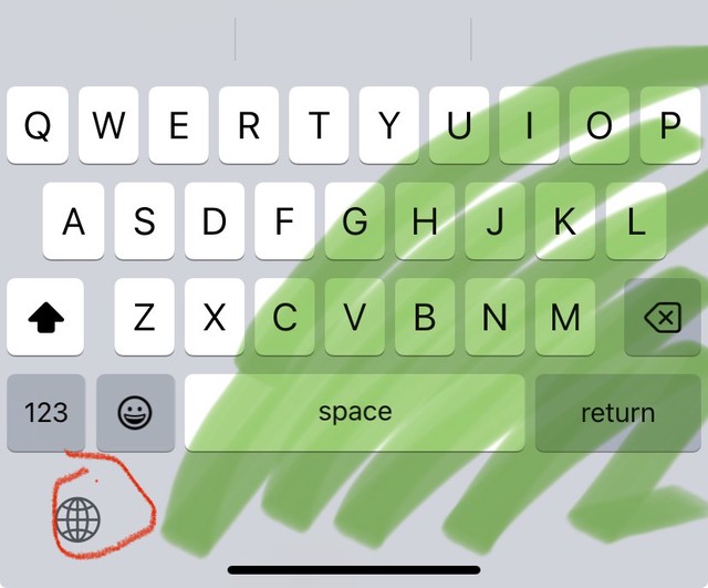 Область большого пальца клавиатуры телефона